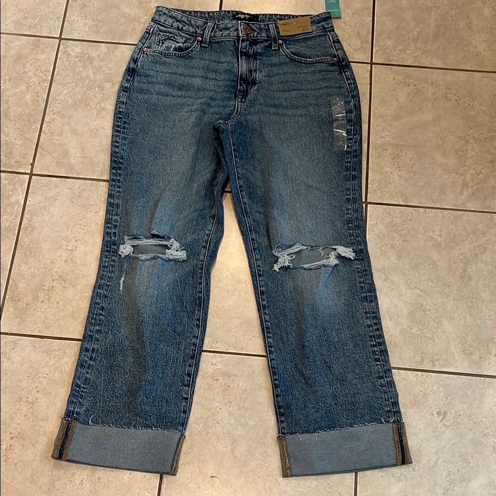 edgely Blue Distressed Jeans Size 10 Regular New With Tags